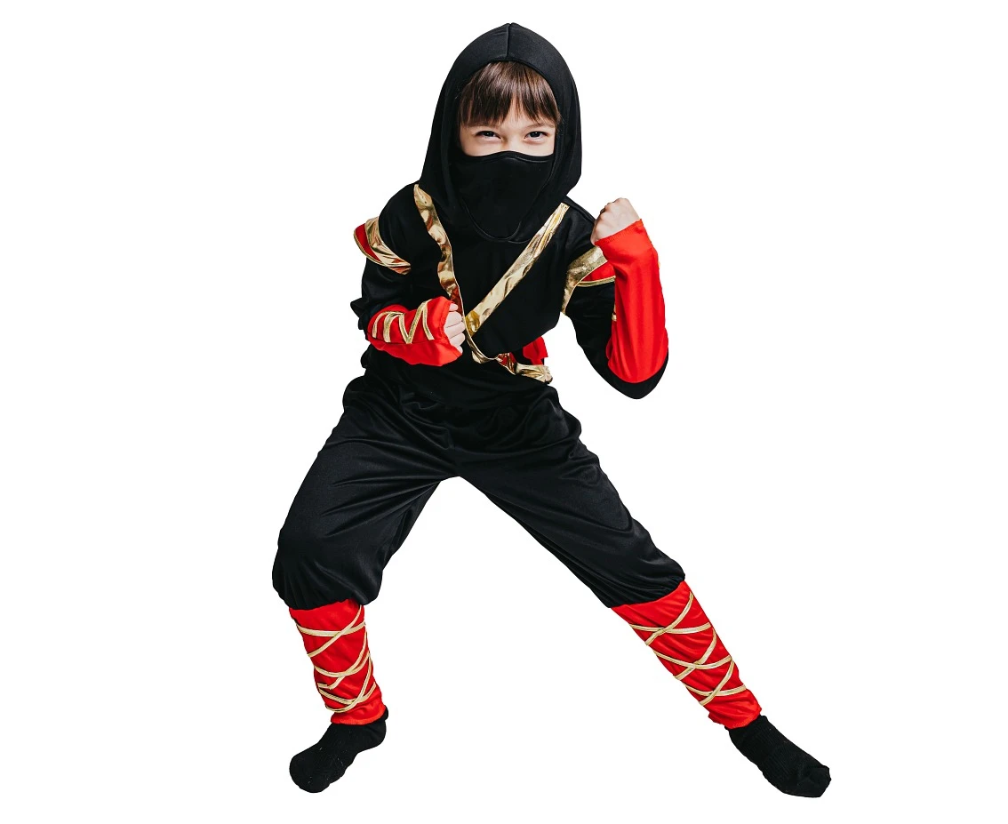 Role play-set for kids Brave Ninja (hooded shirt, pants, belt, mask), size 130/140 cm